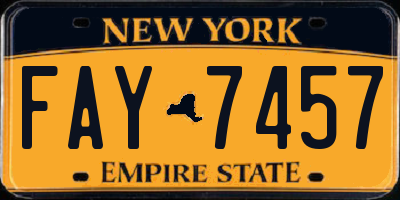 NY license plate FAY7457