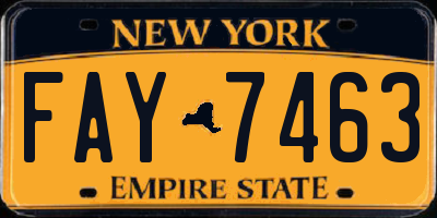 NY license plate FAY7463