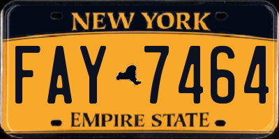 NY license plate FAY7464