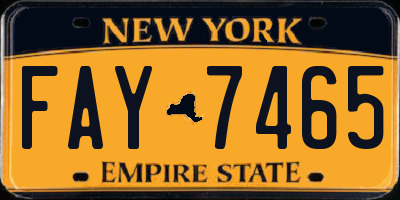 NY license plate FAY7465