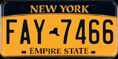 NY license plate FAY7466