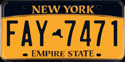 NY license plate FAY7471