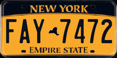 NY license plate FAY7472