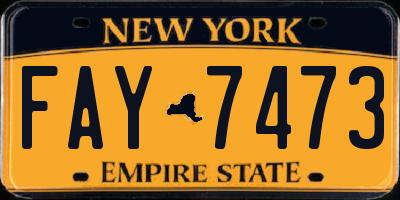 NY license plate FAY7473