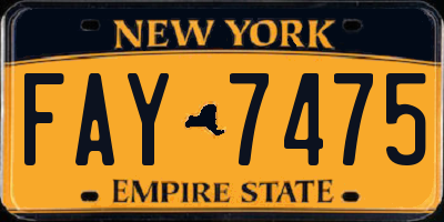 NY license plate FAY7475