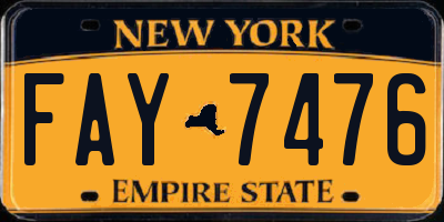 NY license plate FAY7476