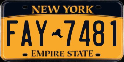 NY license plate FAY7481