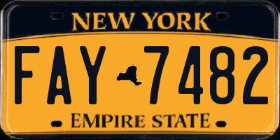 NY license plate FAY7482