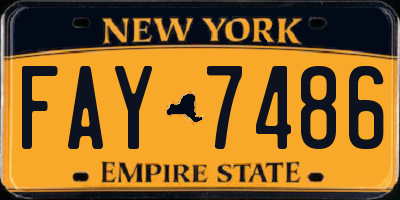 NY license plate FAY7486