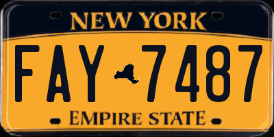 NY license plate FAY7487