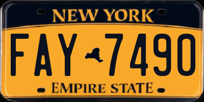 NY license plate FAY7490