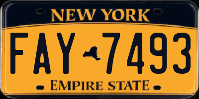 NY license plate FAY7493