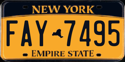 NY license plate FAY7495