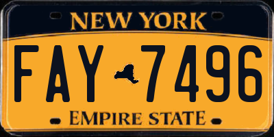 NY license plate FAY7496