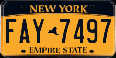 NY license plate FAY7497