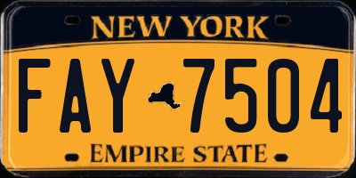 NY license plate FAY7504