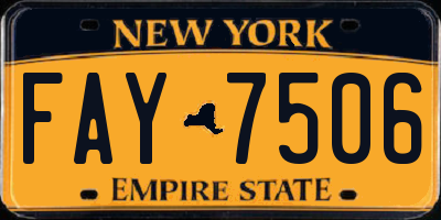 NY license plate FAY7506