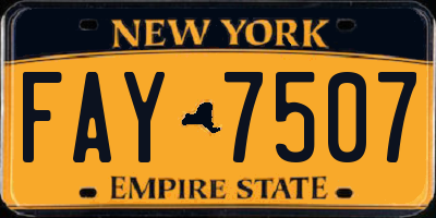 NY license plate FAY7507