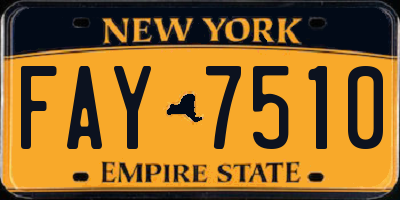 NY license plate FAY7510