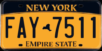 NY license plate FAY7511