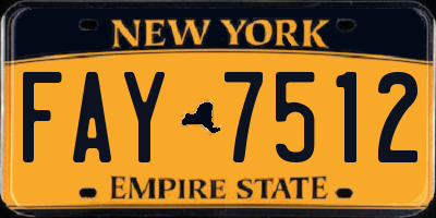 NY license plate FAY7512