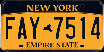 NY license plate FAY7514