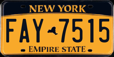 NY license plate FAY7515