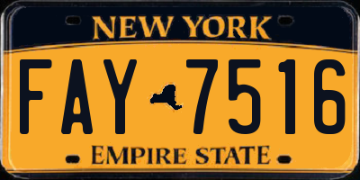 NY license plate FAY7516