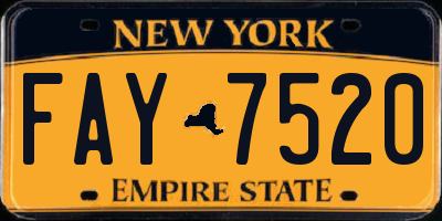 NY license plate FAY7520