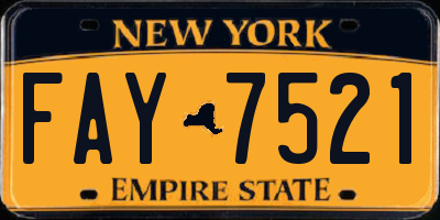 NY license plate FAY7521