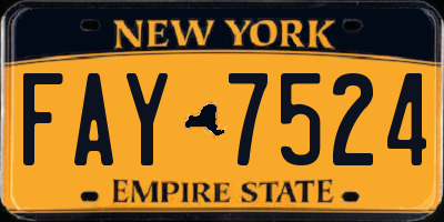 NY license plate FAY7524