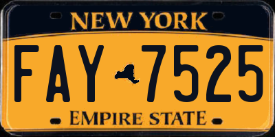 NY license plate FAY7525