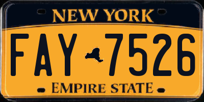 NY license plate FAY7526