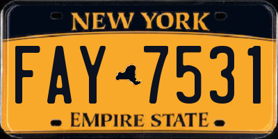 NY license plate FAY7531