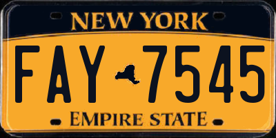 NY license plate FAY7545