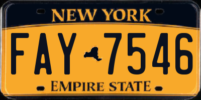 NY license plate FAY7546