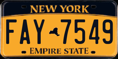 NY license plate FAY7549