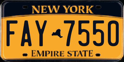 NY license plate FAY7550