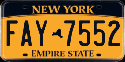 NY license plate FAY7552