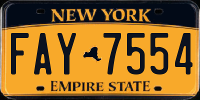 NY license plate FAY7554