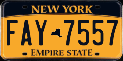 NY license plate FAY7557