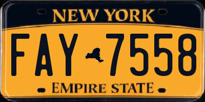 NY license plate FAY7558