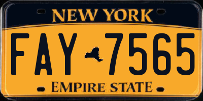 NY license plate FAY7565