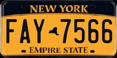 NY license plate FAY7566