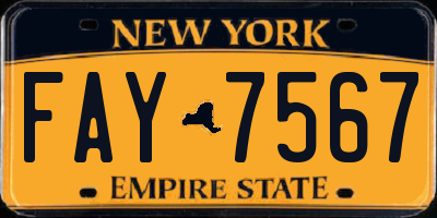 NY license plate FAY7567