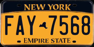 NY license plate FAY7568