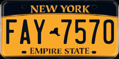 NY license plate FAY7570