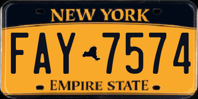 NY license plate FAY7574