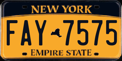 NY license plate FAY7575