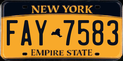 NY license plate FAY7583